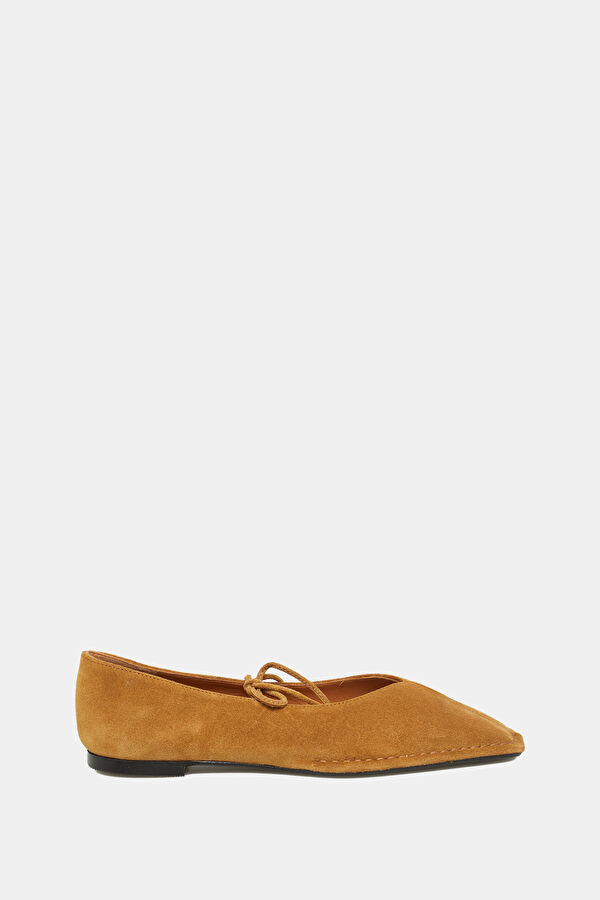 Sway Suede Leather Taba Kadın Babet