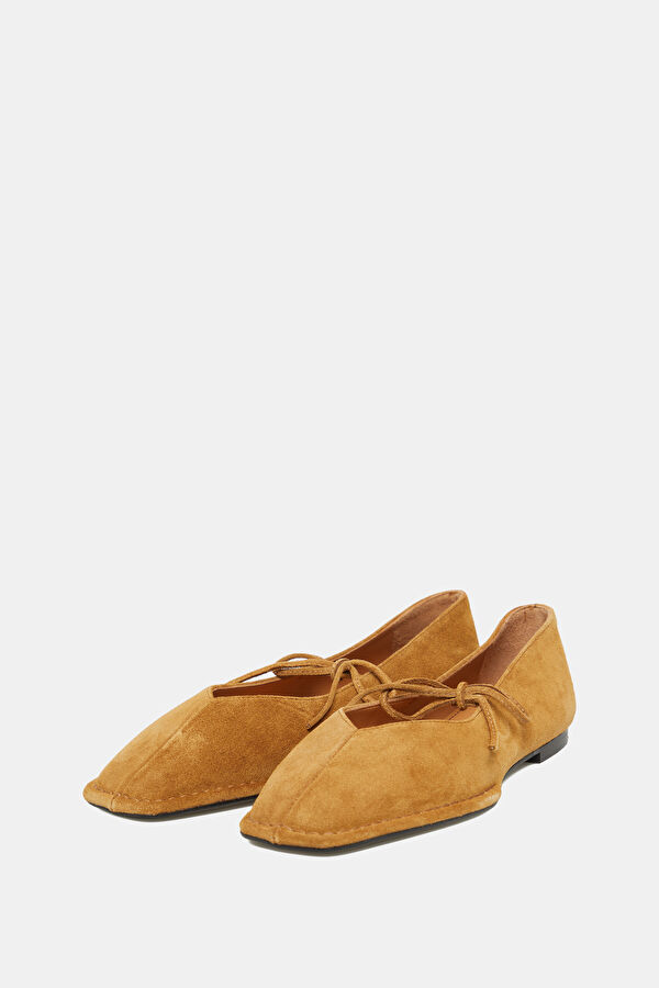 Sway Suede Leather Taba Kadın Babet 2