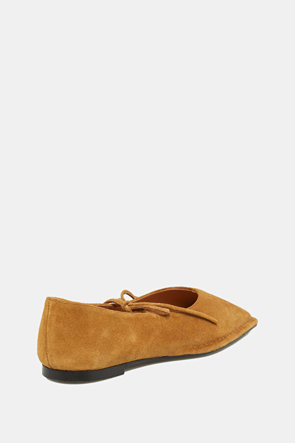Sway Suede Leather Taba Kadın Babet 3