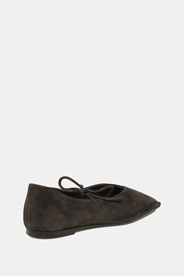 Sway Suede Leather Kahve Kadın Babet 3