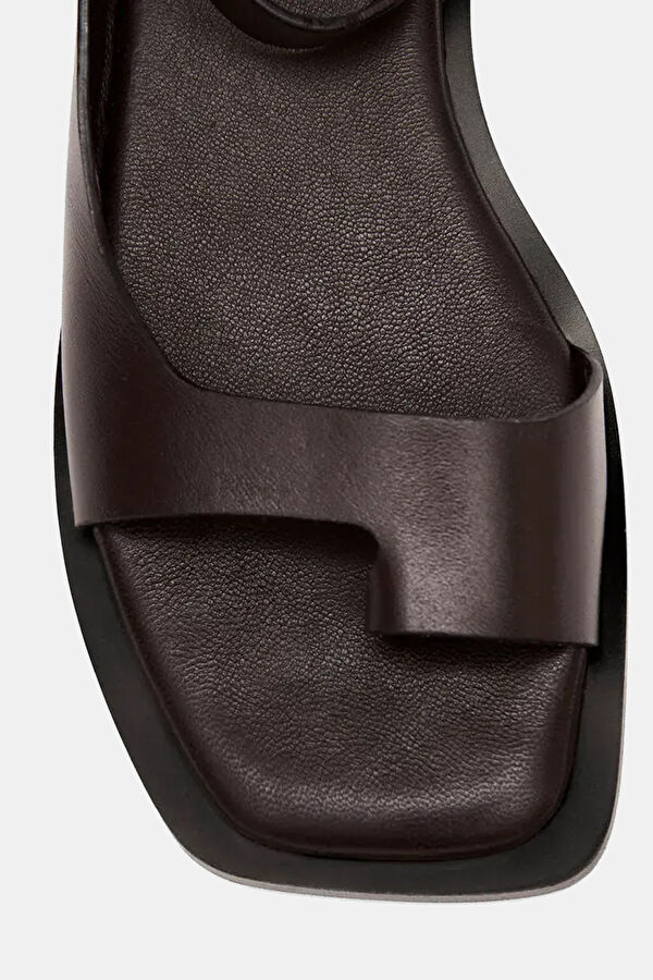 Tebas Leather Kahve Kadın Sandalet 4