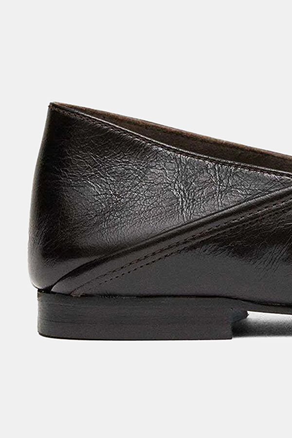 Bargo Leather Kahve Kadın Babet 4