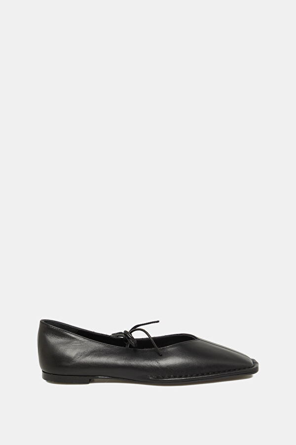 Sway Leather Siyah Kadın Babet