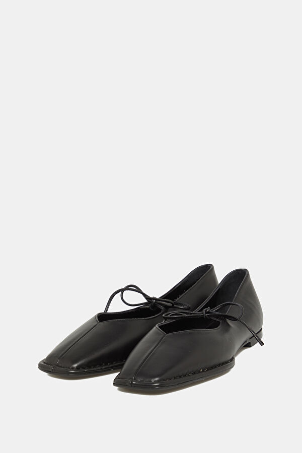 Sway Leather Siyah Kadın Babet 2