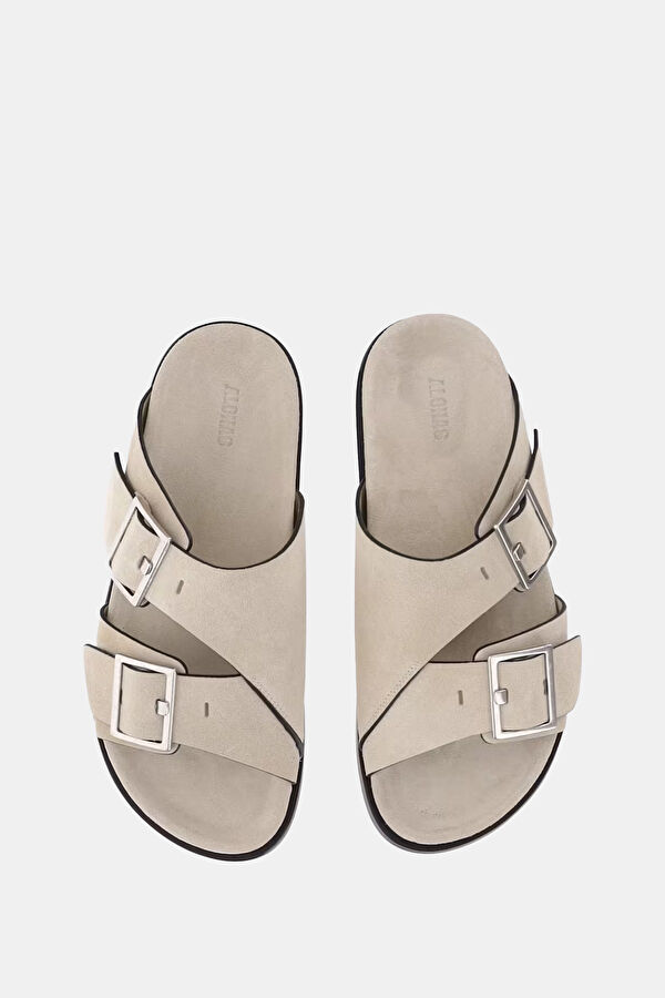 Alba Suede Leather Beige Women's Sandals 3