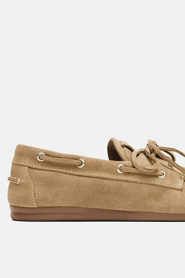 Rowan Suede Leather Koyu Bej Kadın Ayakkabı 5