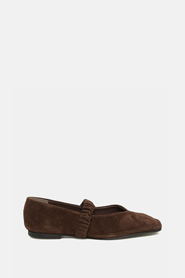 Lautan Suede Leather Kahve Kadın Babet