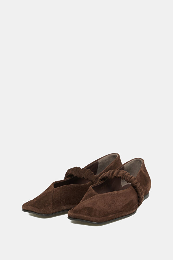 Lautan Suede Leather Kahve Kadın Babet 2