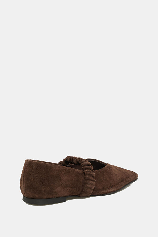 Lautan Suede Leather Kahve Kadın Babet 3