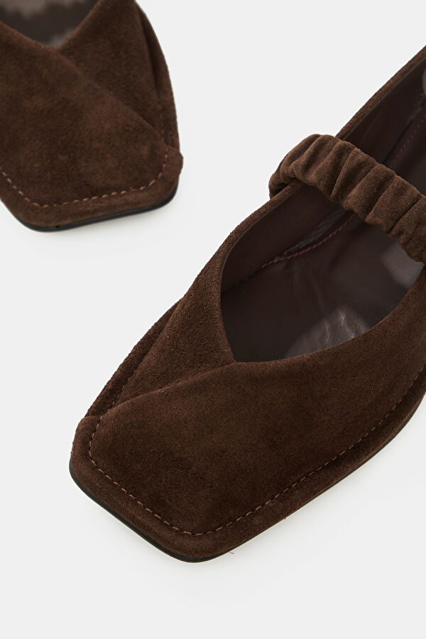Lautan Suede Leather Kahve Kadın Babet 4
