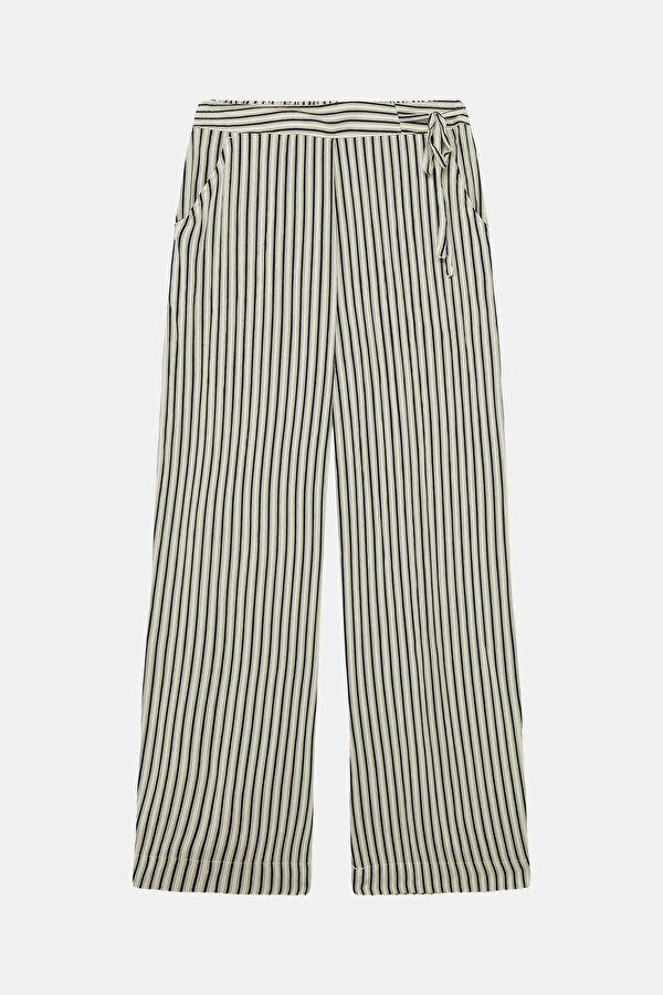 Cream Straight Viscose Women's Pants