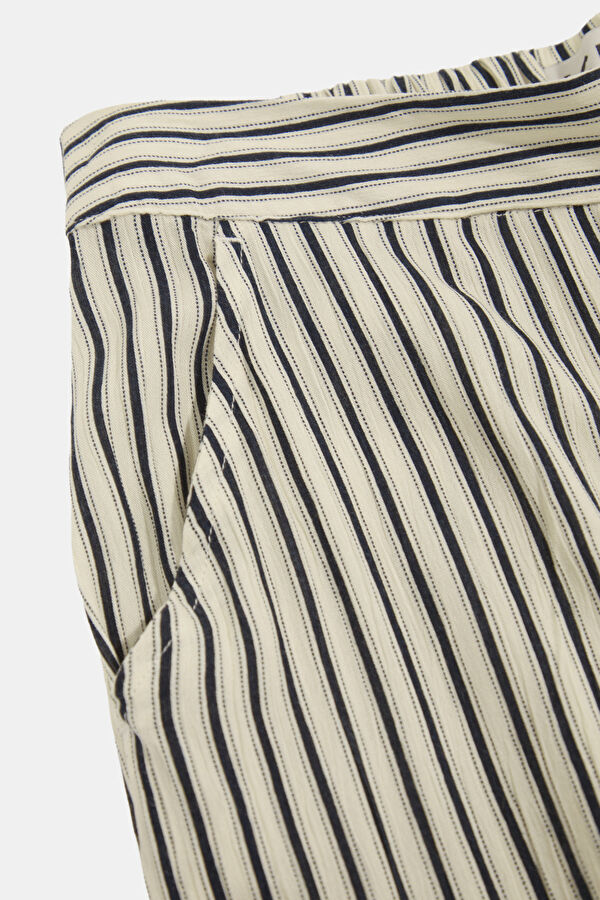Cream Straight Viscose Women's Pants 4