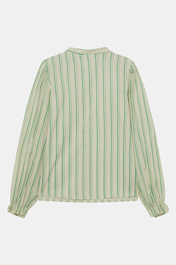 Cream Striped Women's Shirt 2