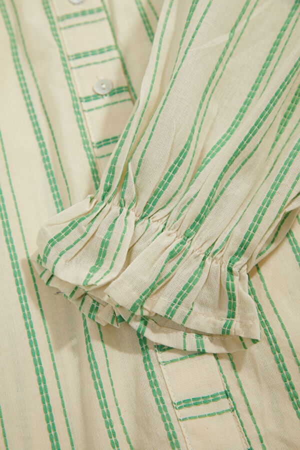 Cream Striped Women's Shirt 4