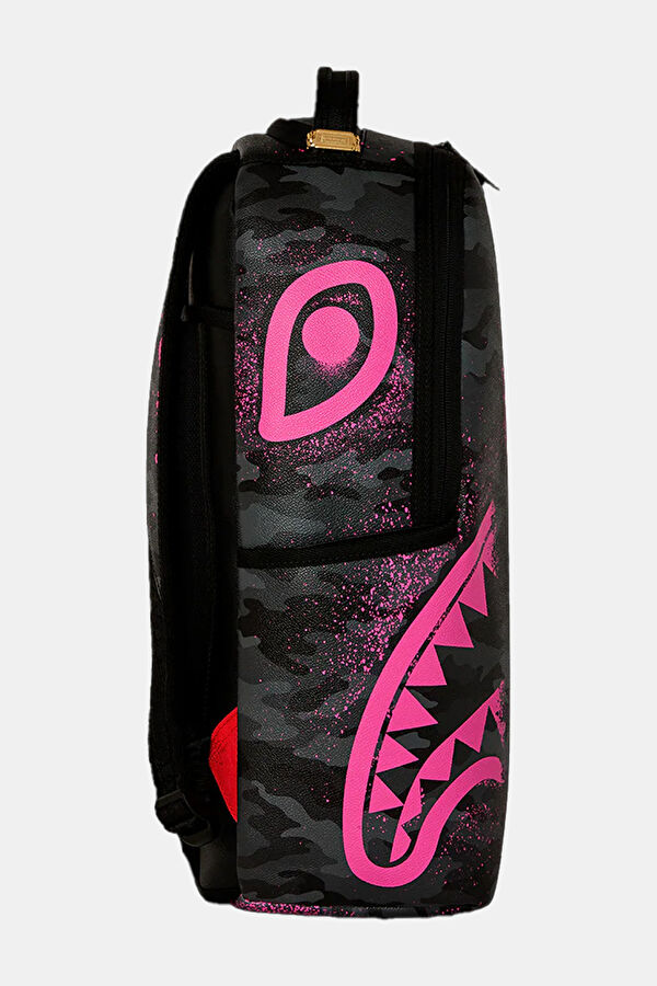 Snoopy Pink Stencil Siyah Çanta 3