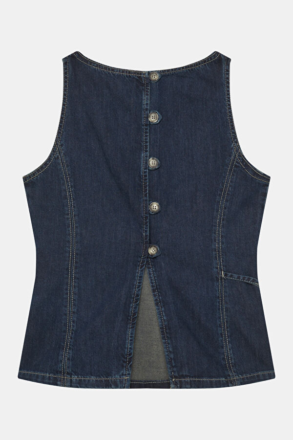 Navy Sleeveless Women's Blouse 2