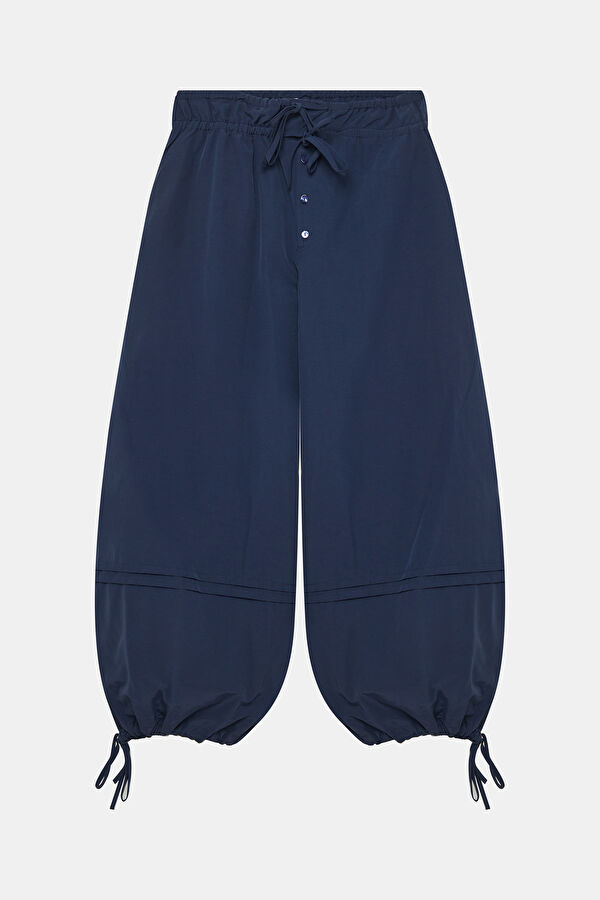 Navy Wide Leg Women's Trousers