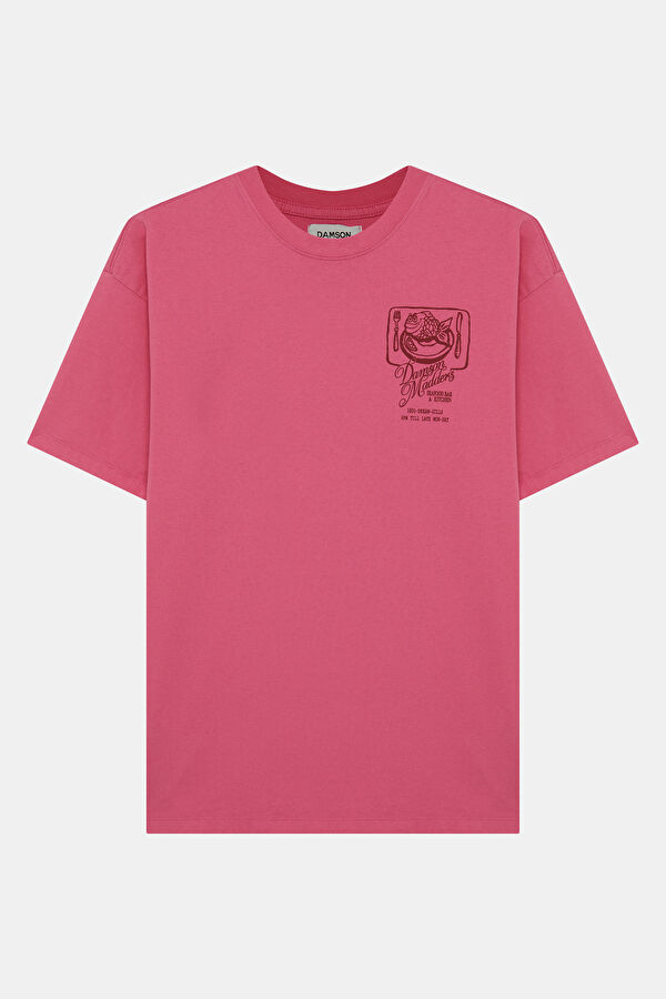 Pink Crew Neck Women's T-Shirt