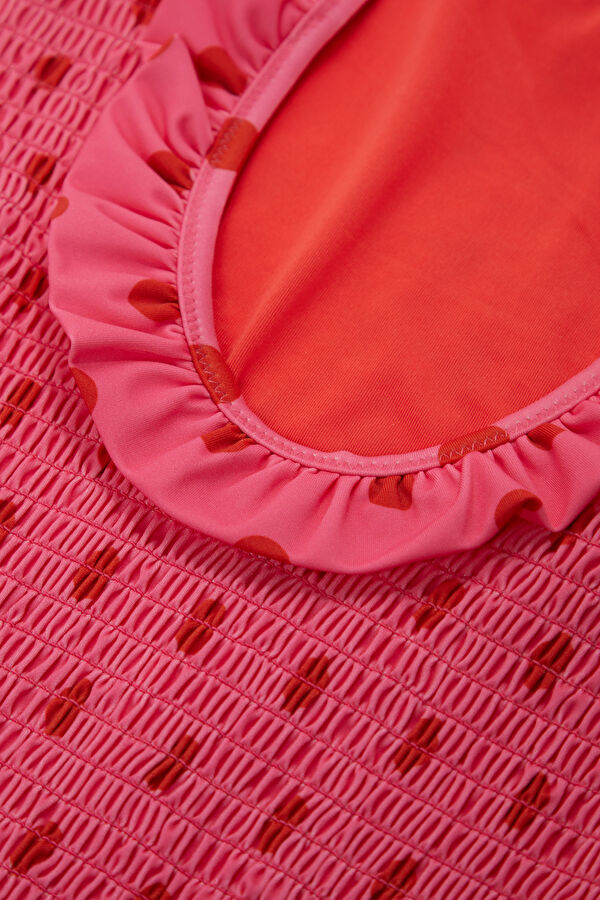 Pembe Puantiye Kadın Mayo 5