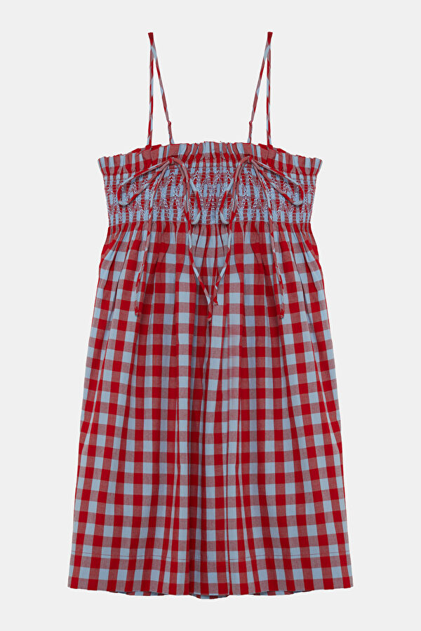 Red Plaid Mini Women's Dress 2