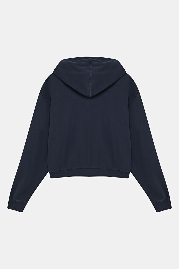 Navy Hooded Women's Sweatshirt 2