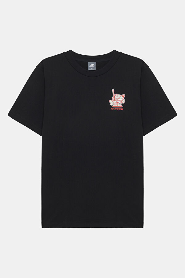 Relax Fit Black Crew Neck Printed Men's T-Shirt