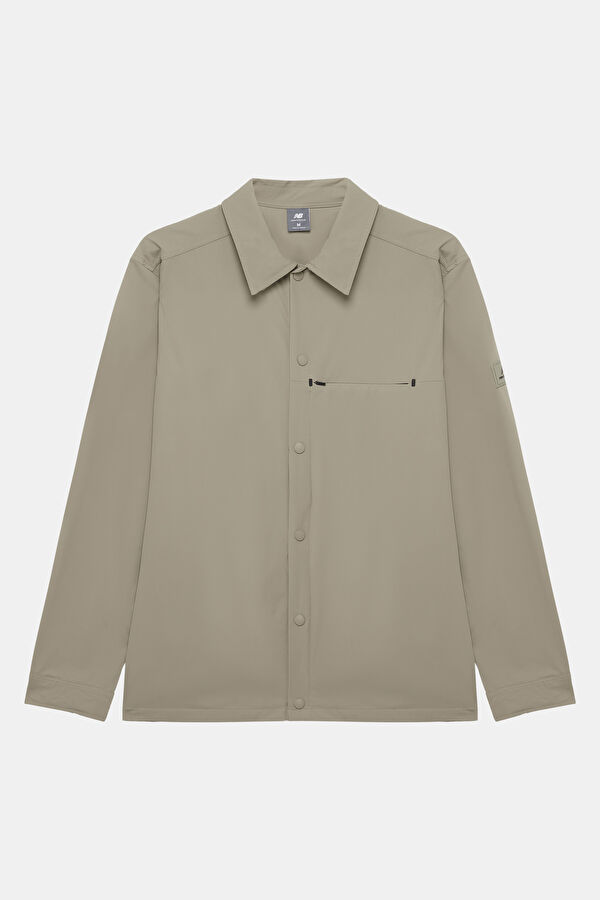 Beige Buttoned Men's Jacket