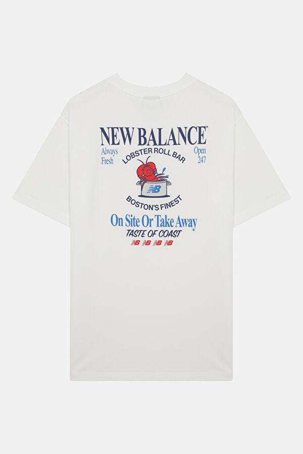 Relax Kalıp Beyaz Bisiklet Yaka Baskılı Erkek T-Shirt 2