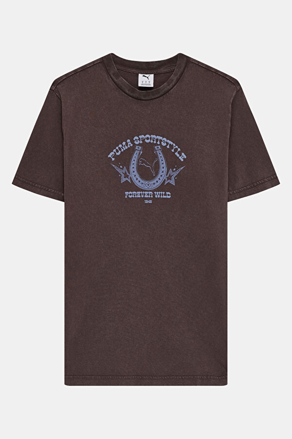 Relax Fit Coffee Crew Neck Printed Men's T-Shirt
