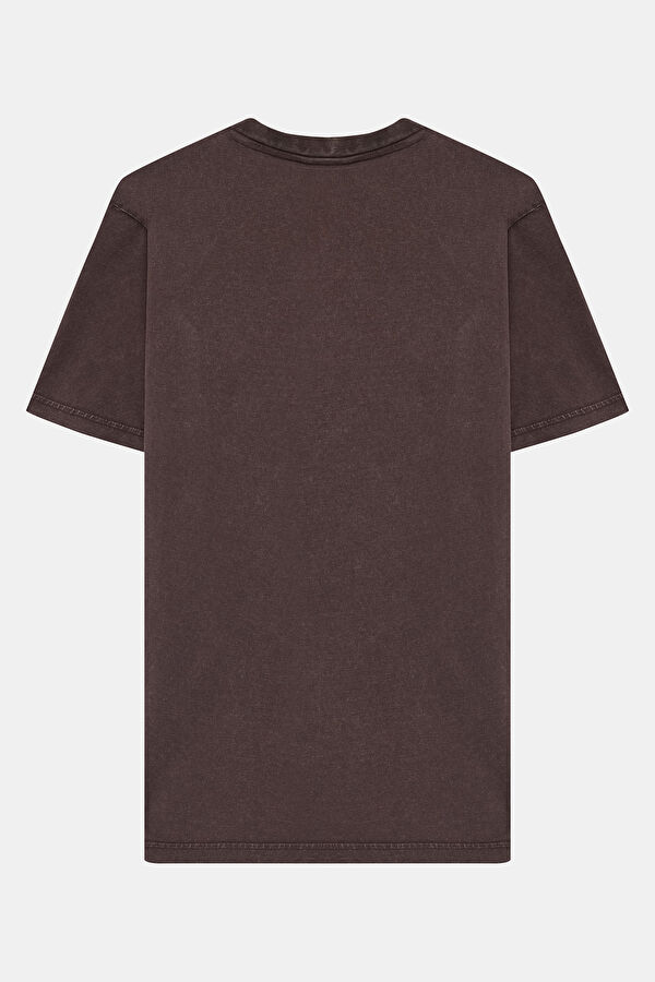 Relax Fit Coffee Crew Neck Printed Men's T-Shirt 2