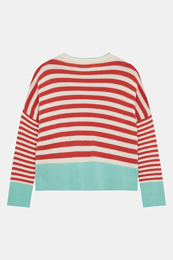 Red Striped Women's Sweater 2