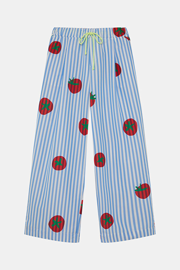 Mavi Bol Paça Kadın Pantolon 4