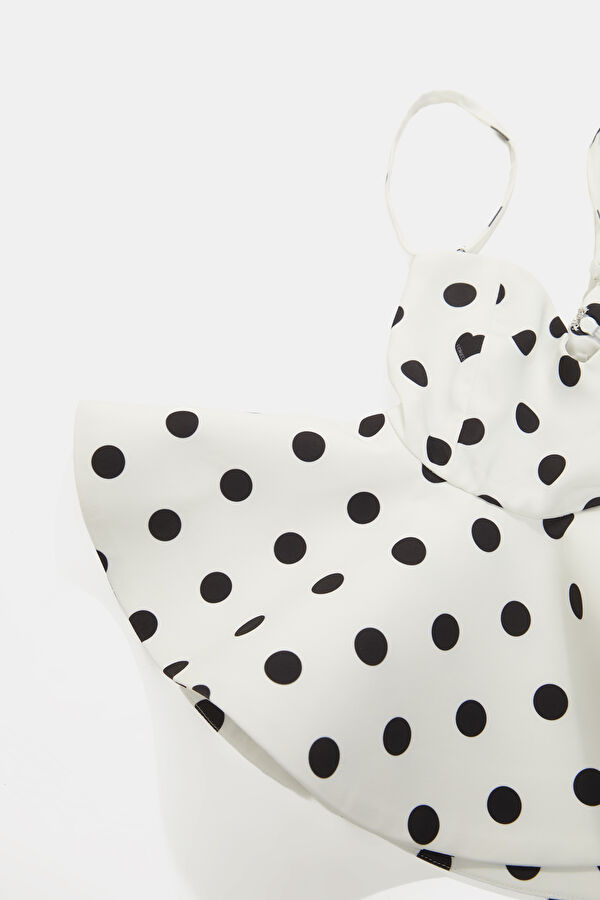 White Polka Dot Strappy Women's Blouse 3