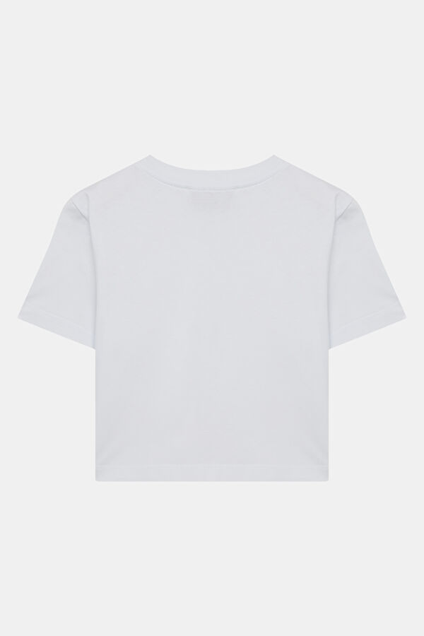 Beyaz Bisiklet Yaka Kadın T-Shirt 2