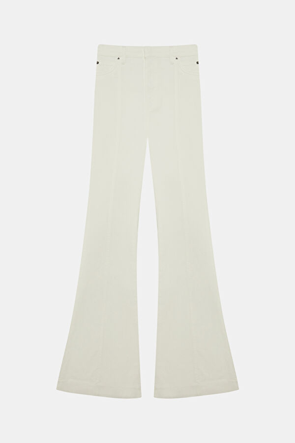 White Women's Skinny Flared Trousers