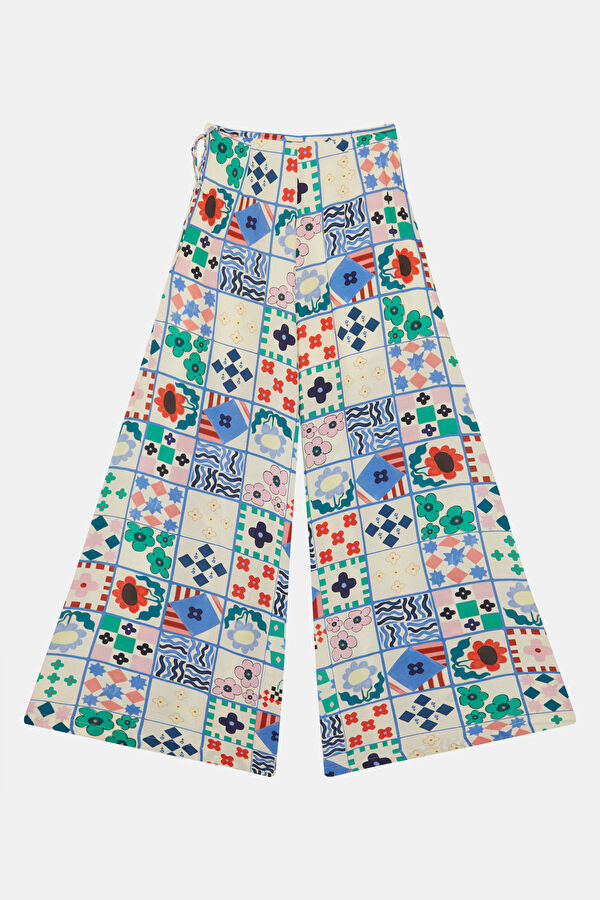 Blue Wide Leg Viscose Women's Trousers 2
