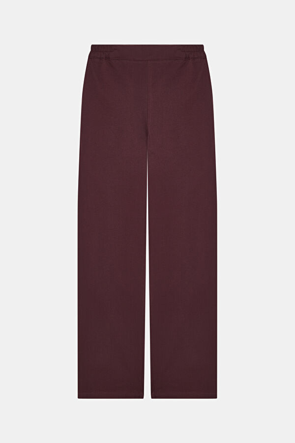 Bordo Wide Leg Spor Kadın Pantolon
