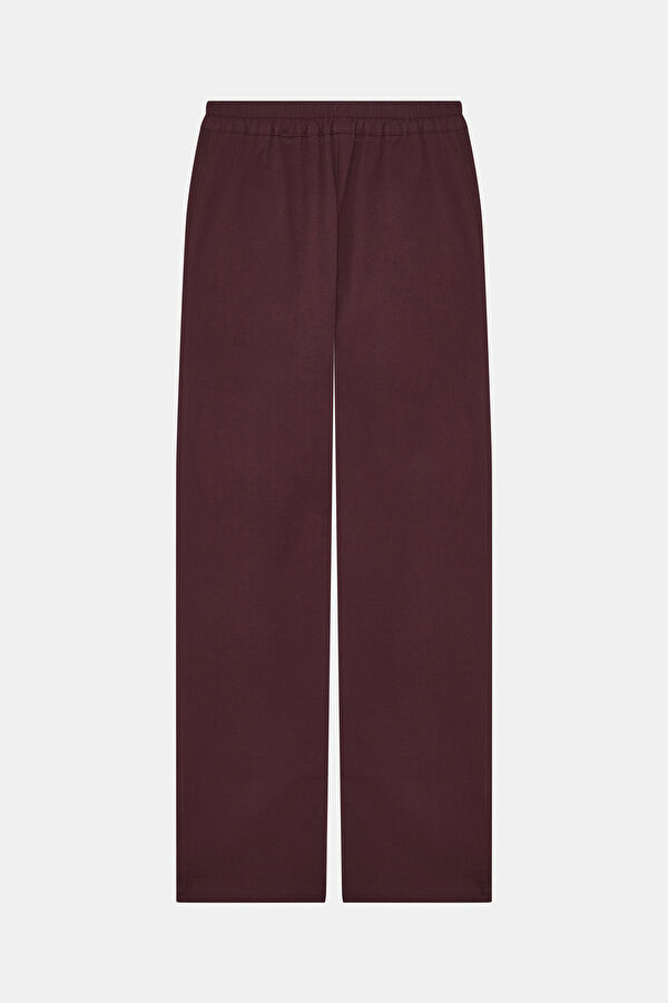 Bordo Wide Leg Spor Kadın Pantolon 2