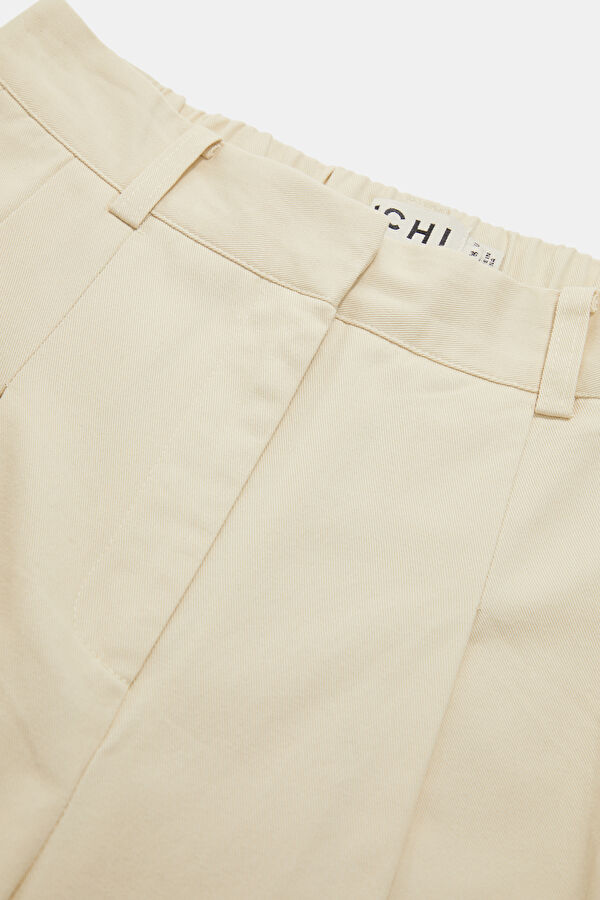 Krem Wide Leg Kadın Pantolon 3