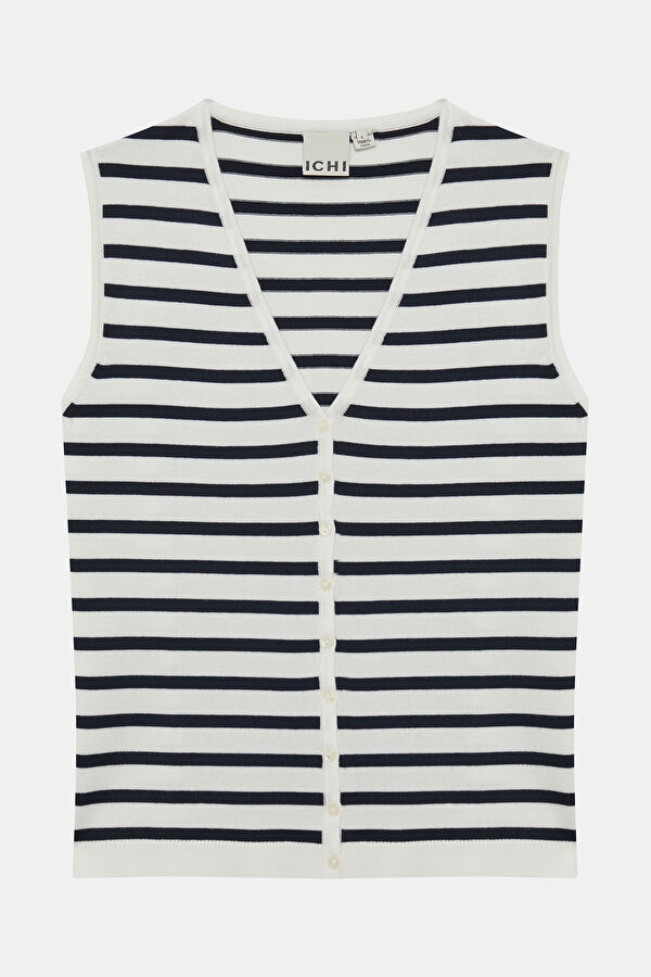 White Striped Women's Vest