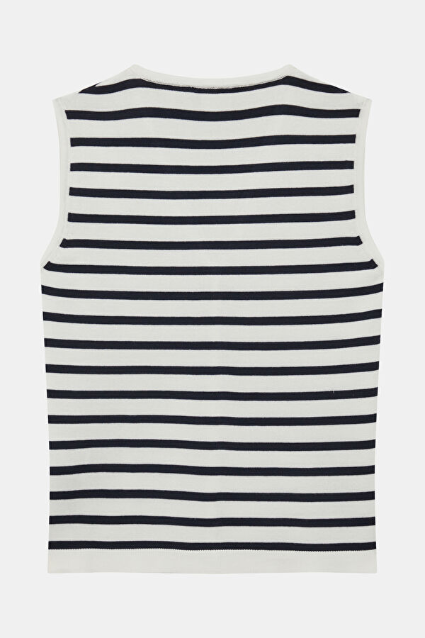 White Striped Women's Vest 2