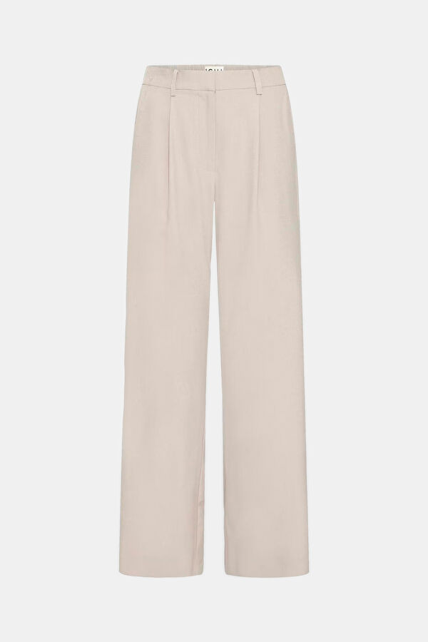 Krem Wide Leg Kadın Pantolon