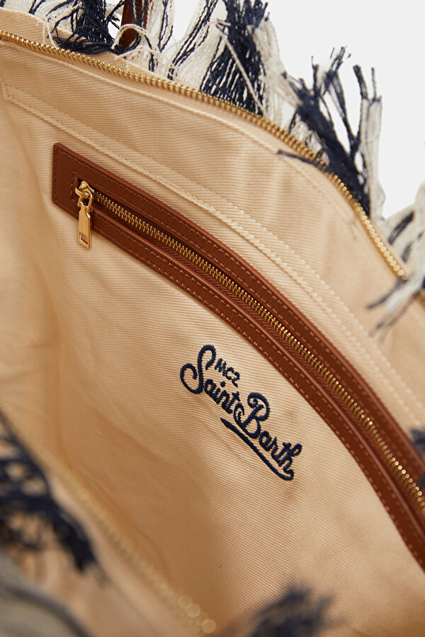 City Bag Fringe Navy Striped Bag 5