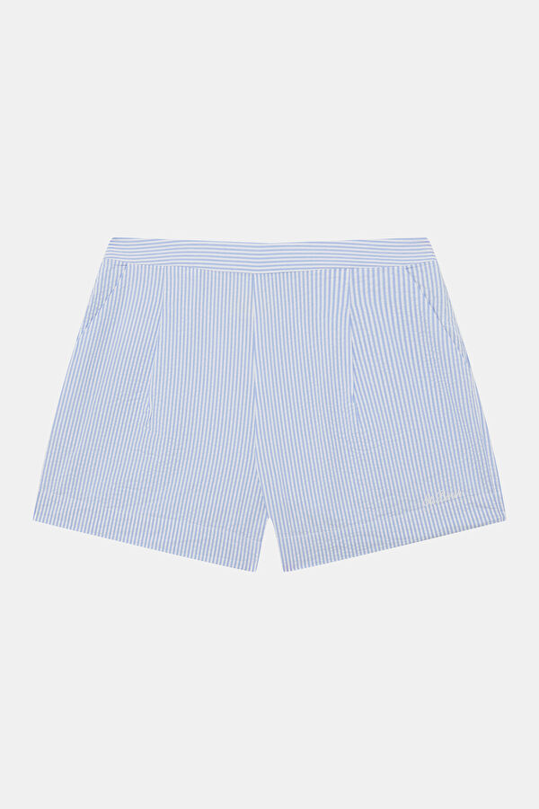 Blue Striped Women's Shorts