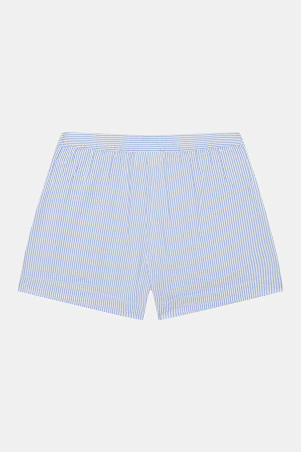 Blue Striped Women's Shorts 2