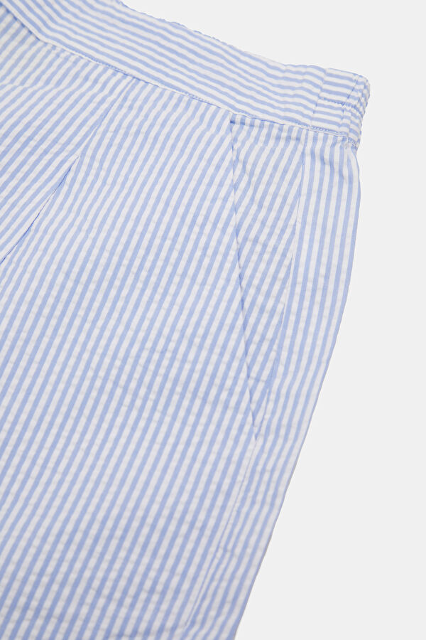 Blue Striped Women's Shorts 4