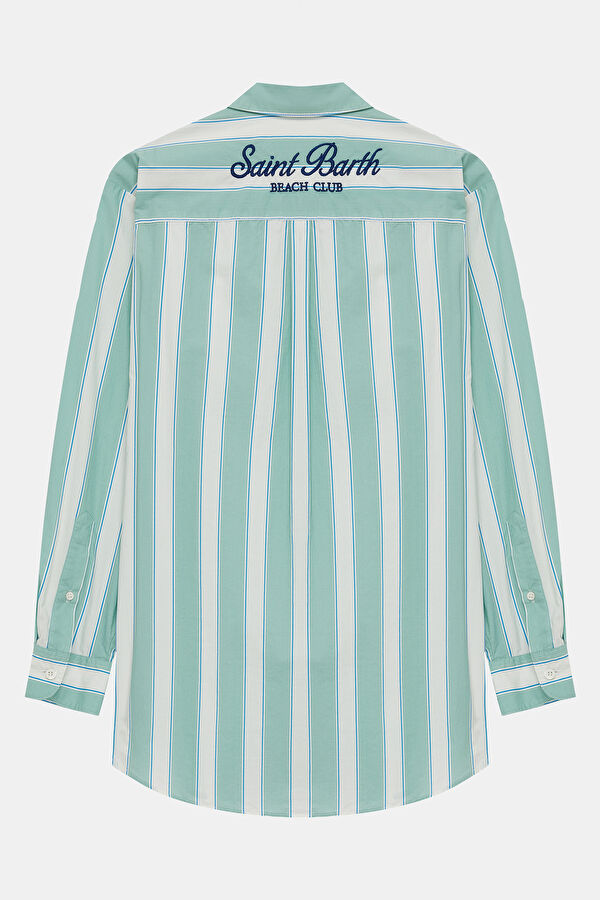 Green Striped Women's Shirt 2