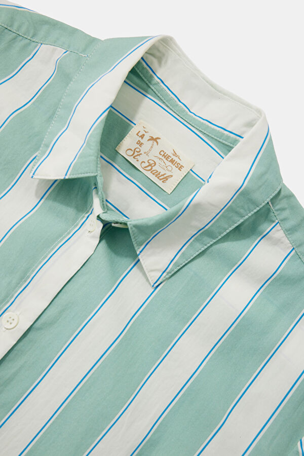 Green Striped Women's Shirt 3