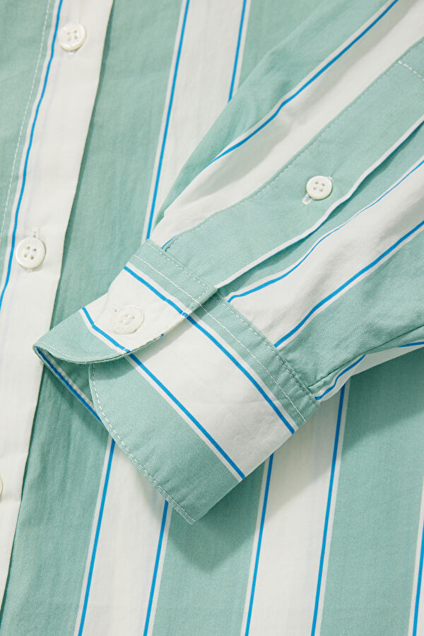 Green Striped Women's Shirt 4