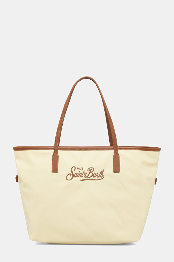 City Bag Nylon Bej Çanta